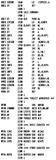 ZEAP Z80 Assembler – Source Listing